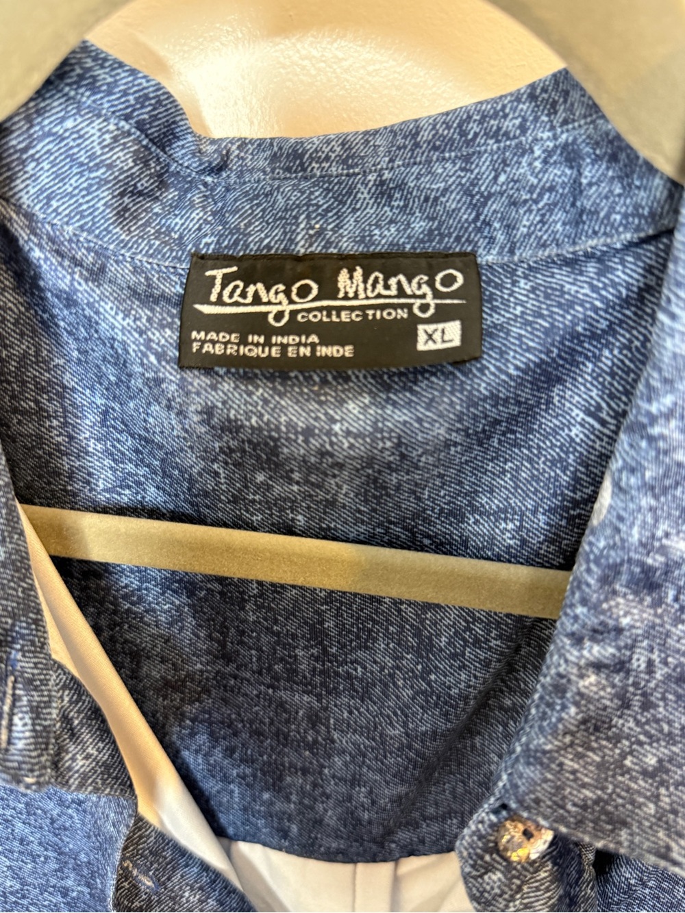 Tango Mango XL Hi-lo Hem Blue Sleeveless Button-Down Tunic Gem Accents | EUC - Picture 4 of 7